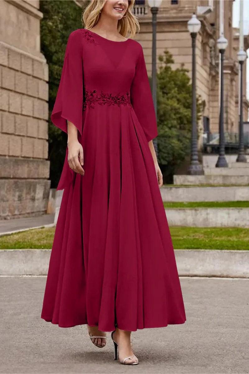 A Line Princess Jewel Neck Ankle Length Sequins Mother Dresses CM0355 - COCOMELODY