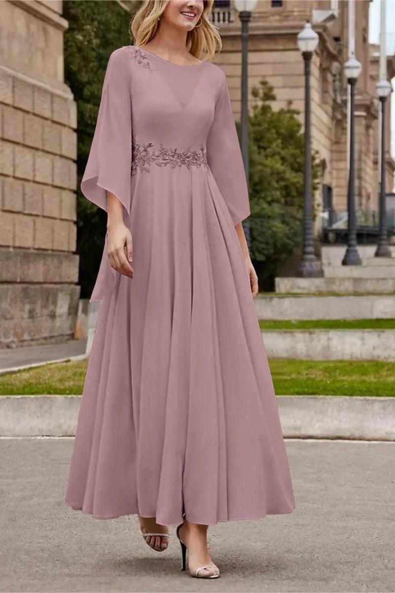 A Line Princess Jewel Neck Ankle Length Sequins Mother Dresses CM0355 - COCOMELODY