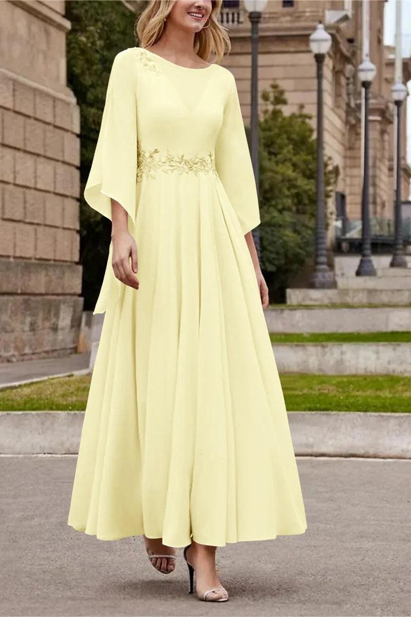 A Line Princess Jewel Neck Ankle Length Sequins Mother Dresses CM0355 - COCOMELODY