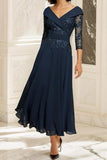 A Line Sweetheart Half Sleeves Ankle Length Lace Mother Dresses CM0357 - COCOMELODY