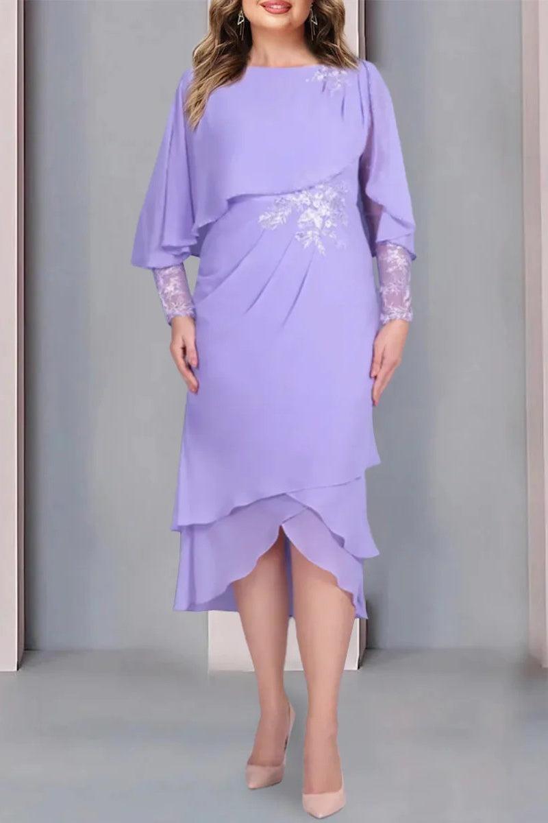 Sheath Column Scoop Short Sleeves Tea Length Mother Dresses CM0359 - COCOMELODY