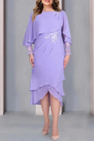 Sheath Column Scoop Short Sleeves Tea Length Mother Dresses CM0359 - COCOMELODY