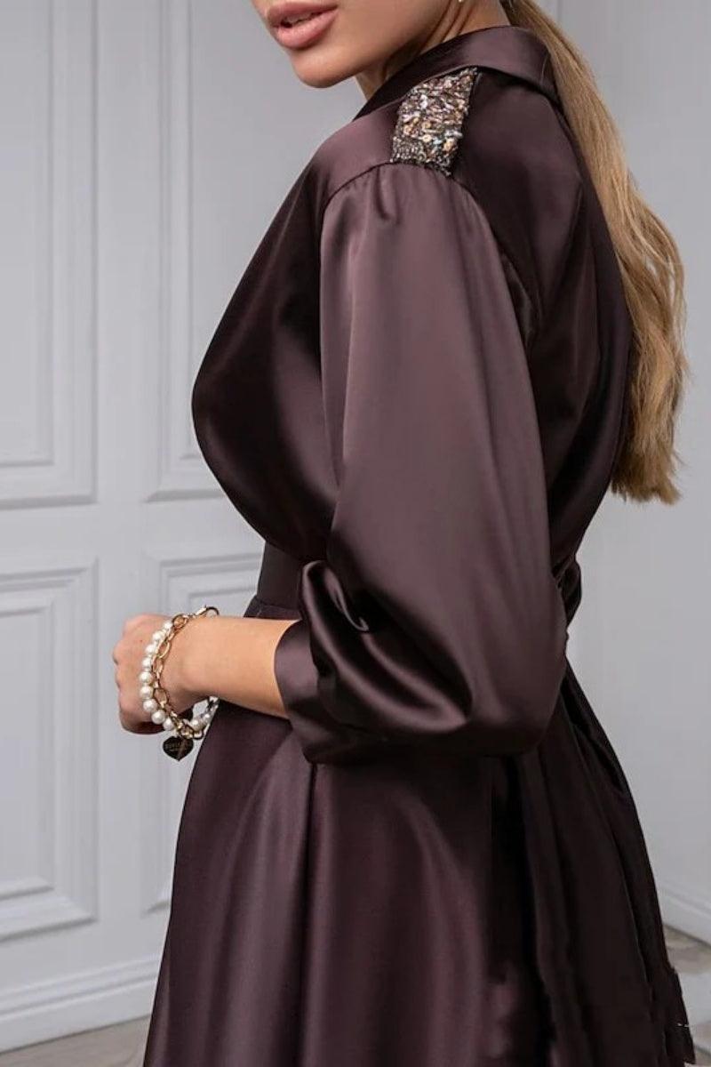 A Line Princess V Neck 3/4 Sleeves Mother Of The Bride Dresses CM0360 - COCOMELODY