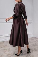 A Line Princess V Neck 3/4 Sleeves Mother Of The Bride Dresses CM0360 - COCOMELODY