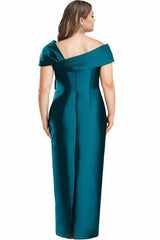 Sheath One Shoulder Floor Length Mother Dresses with Bow CM0368 - COCOMELODY