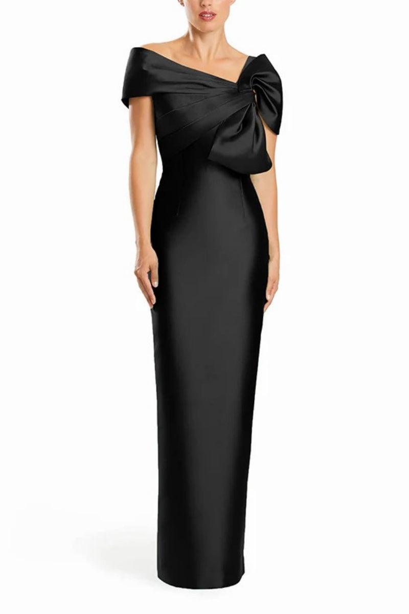 Sheath One Shoulder Floor Length Mother Dresses with Bow CM0368 - COCOMELODY