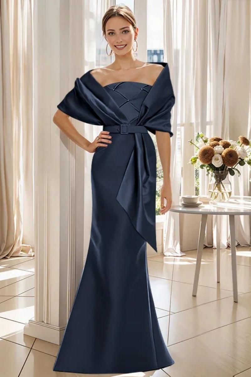 Trumpet 2 Pieces Floor Length Mother of the Bride Dresses CM0370 - COCOMELODY