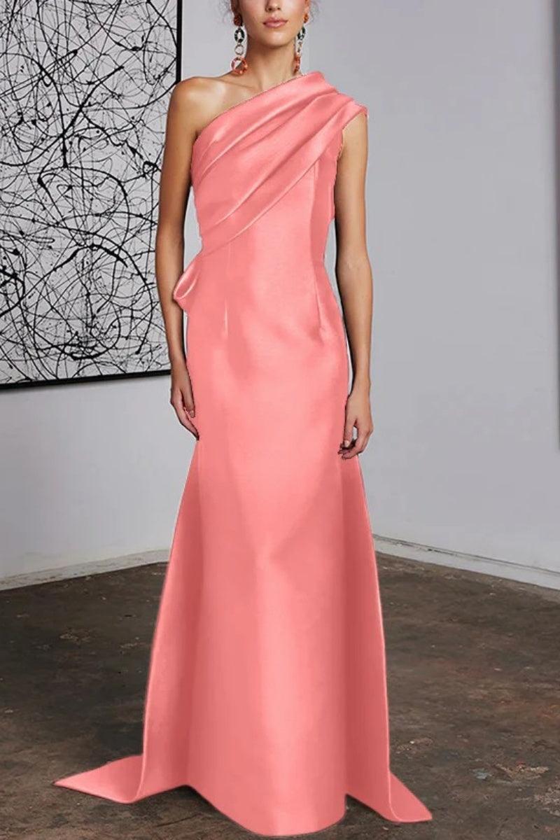 Sheath Column One Shoulder Mother of the Bride Dresses CM0372 - COCOMELODY