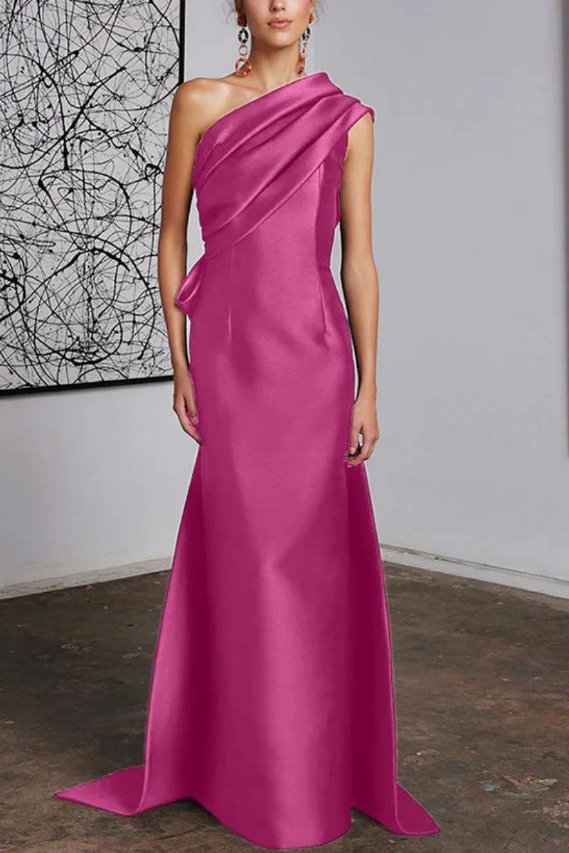 Sheath Column One Shoulder Mother of the Bride Dresses CM0372 - COCOMELODY
