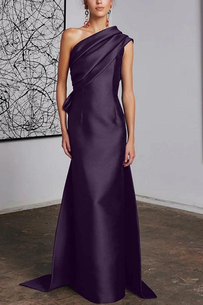 Sheath Column One Shoulder Mother of the Bride Dresses CM0372 - COCOMELODY