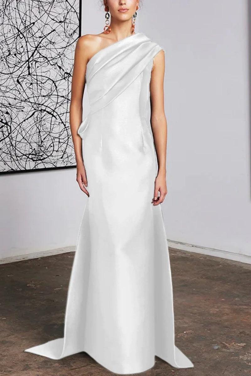 Sheath Column One Shoulder Mother of the Bride Dresses CM0372 - COCOMELODY