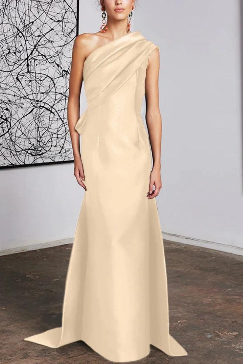 Sheath Column One Shoulder Mother of the Bride Dresses CM0372 - COCOMELODY