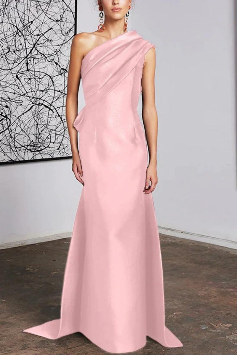Sheath Column One Shoulder Mother of the Bride Dresses CM0372 - COCOMELODY