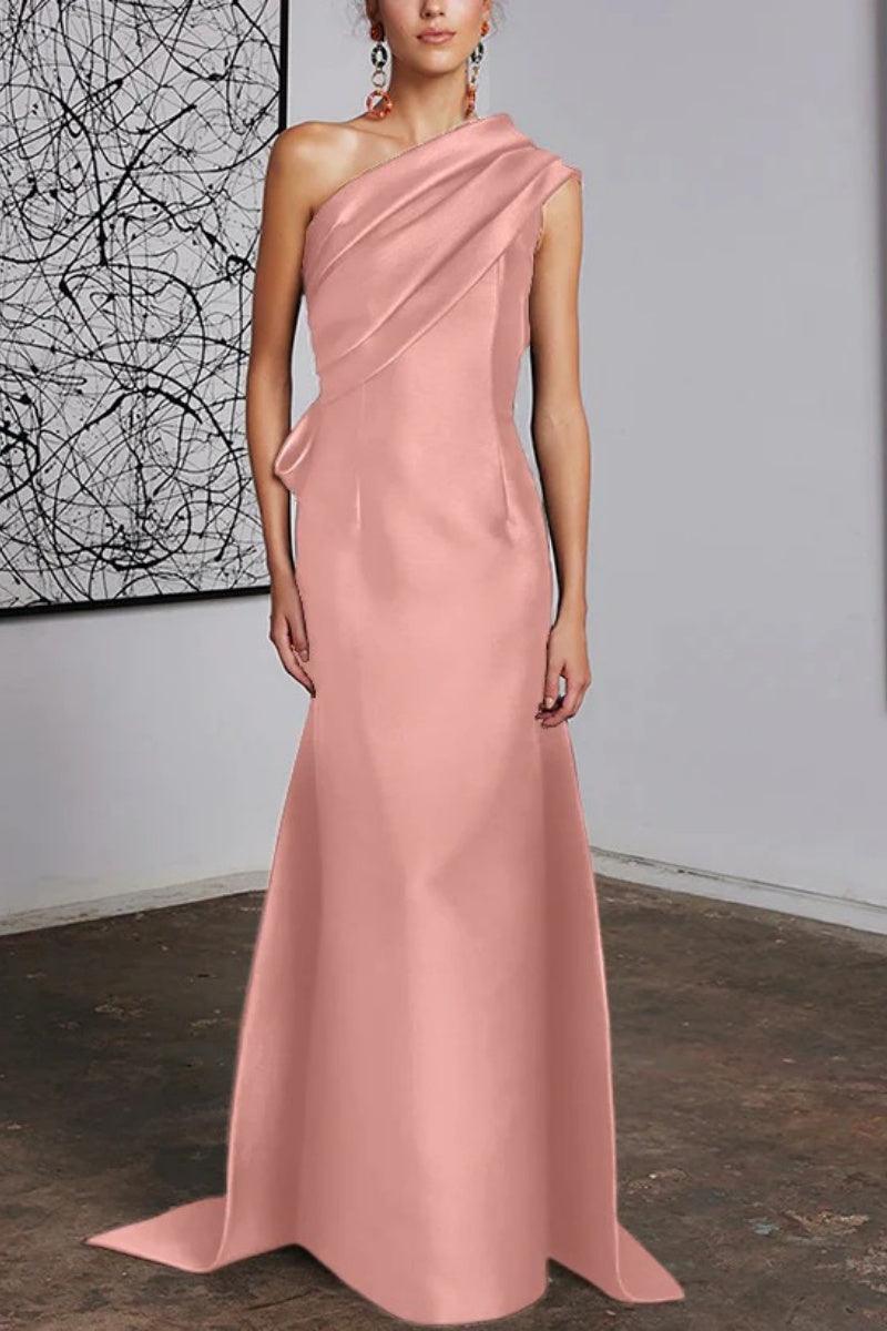 Sheath Column One Shoulder Mother of the Bride Dresses CM0372 - COCOMELODY