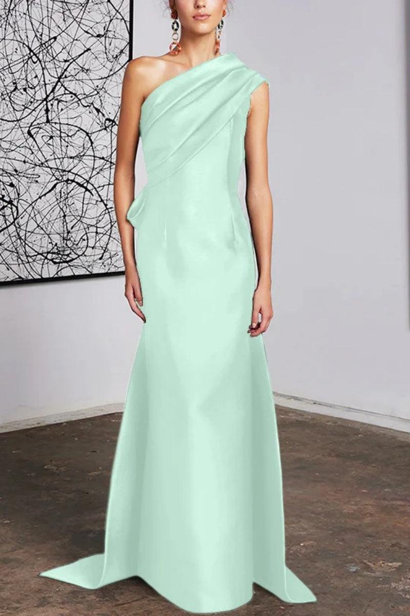 Sheath Column One Shoulder Mother of the Bride Dresses CM0372 - COCOMELODY