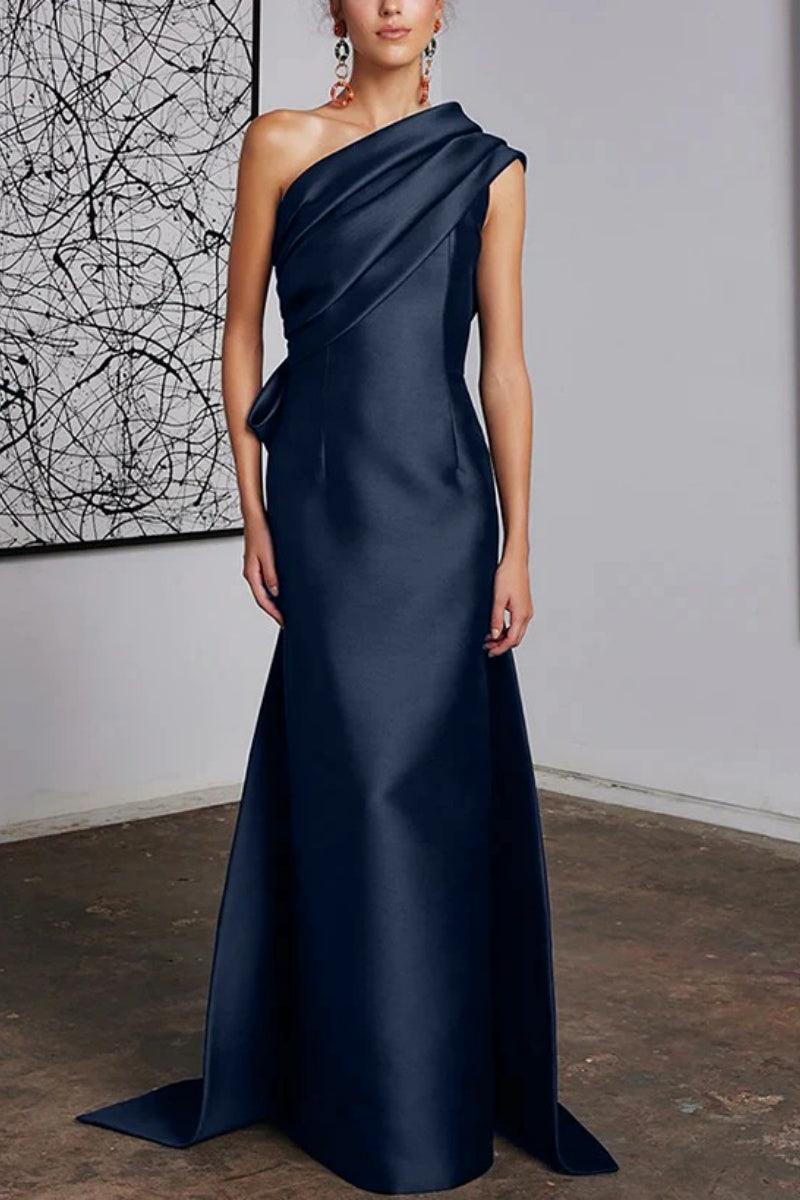 Sheath Column One Shoulder Mother of the Bride Dresses CM0372 - COCOMELODY