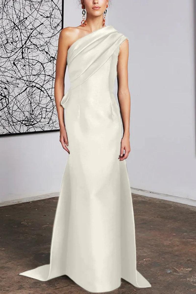 Sheath Column One Shoulder Mother of the Bride Dresses CM0372 - COCOMELODY