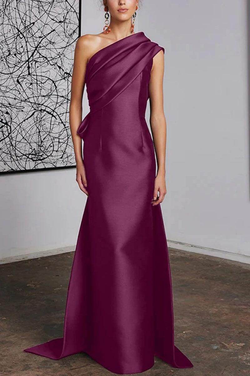 Sheath Column One Shoulder Mother of the Bride Dresses CM0372 - COCOMELODY