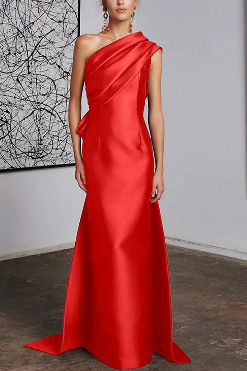 Sheath Column One Shoulder Mother of the Bride Dresses CM0372 - COCOMELODY