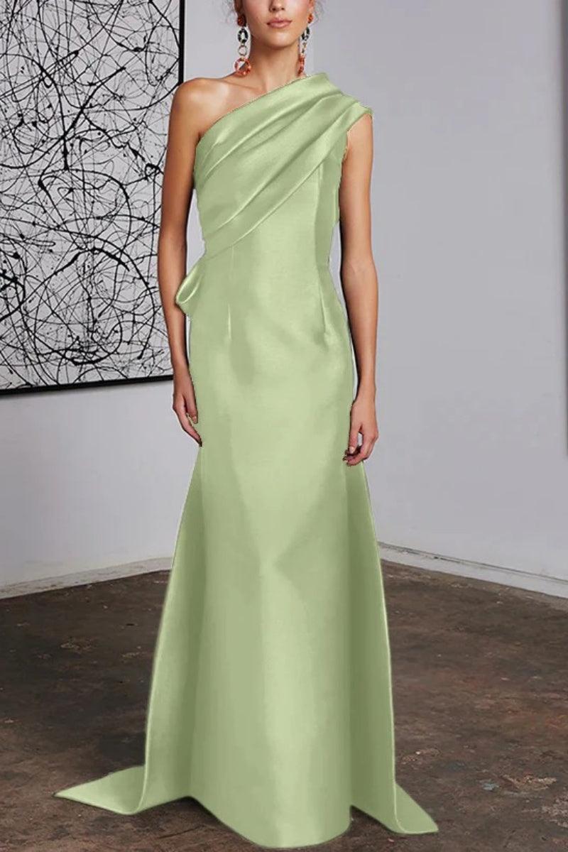 Sheath Column One Shoulder Mother of the Bride Dresses CM0372 - COCOMELODY