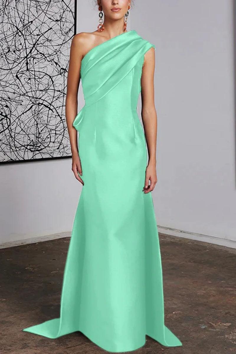 Sheath Column One Shoulder Mother of the Bride Dresses CM0372 - COCOMELODY
