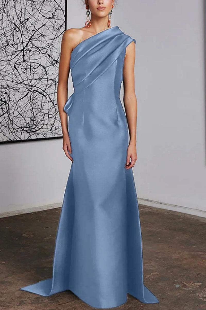 Sheath Column One Shoulder Mother of the Bride Dresses CM0372 - COCOMELODY