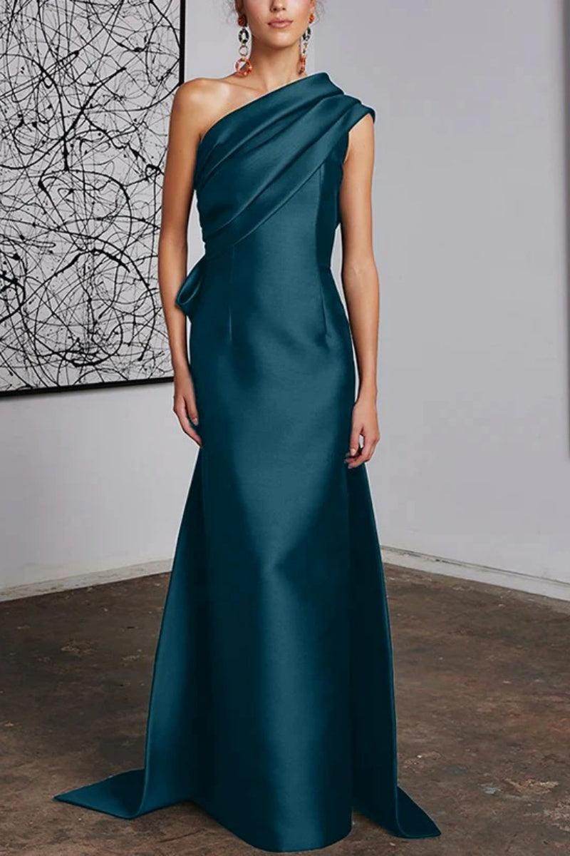 Sheath Column One Shoulder Mother of the Bride Dresses CM0372 - COCOMELODY