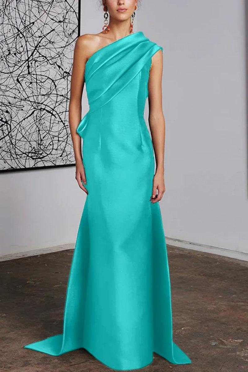 Sheath Column One Shoulder Mother of the Bride Dresses CM0372 - COCOMELODY