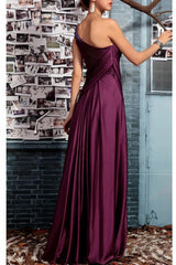 Sheath One Shoulder Sleeveless Floor Length Mother Dresses CM0373 - COCOMELODY
