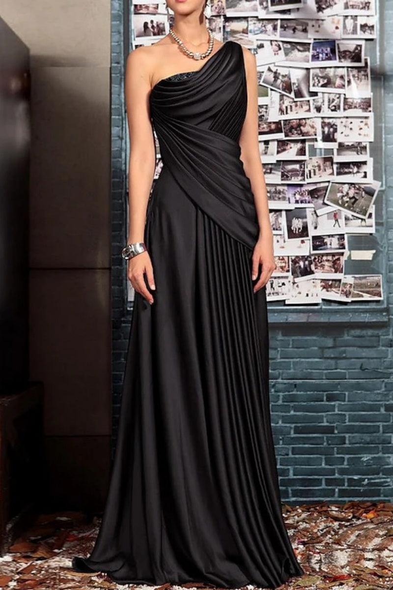 Sheath One Shoulder Sleeveless Floor Length Mother Dresses CM0373 - COCOMELODY
