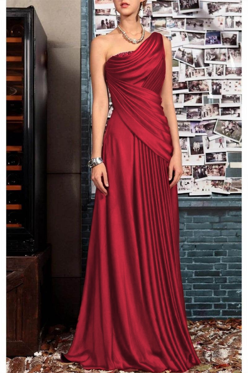 Sheath One Shoulder Sleeveless Floor Length Mother Dresses CM0373 - COCOMELODY