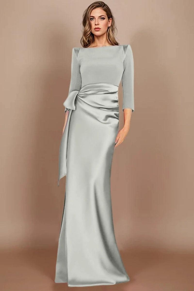Sheath Scoop 3/4 Length Sleeves Floor Length Mother Dresses CM0380 - COCOMELODY