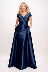Trumpet-Mermaid Maxi Satin Mother of the Bride Dresses CM0382 - COCOMELODY