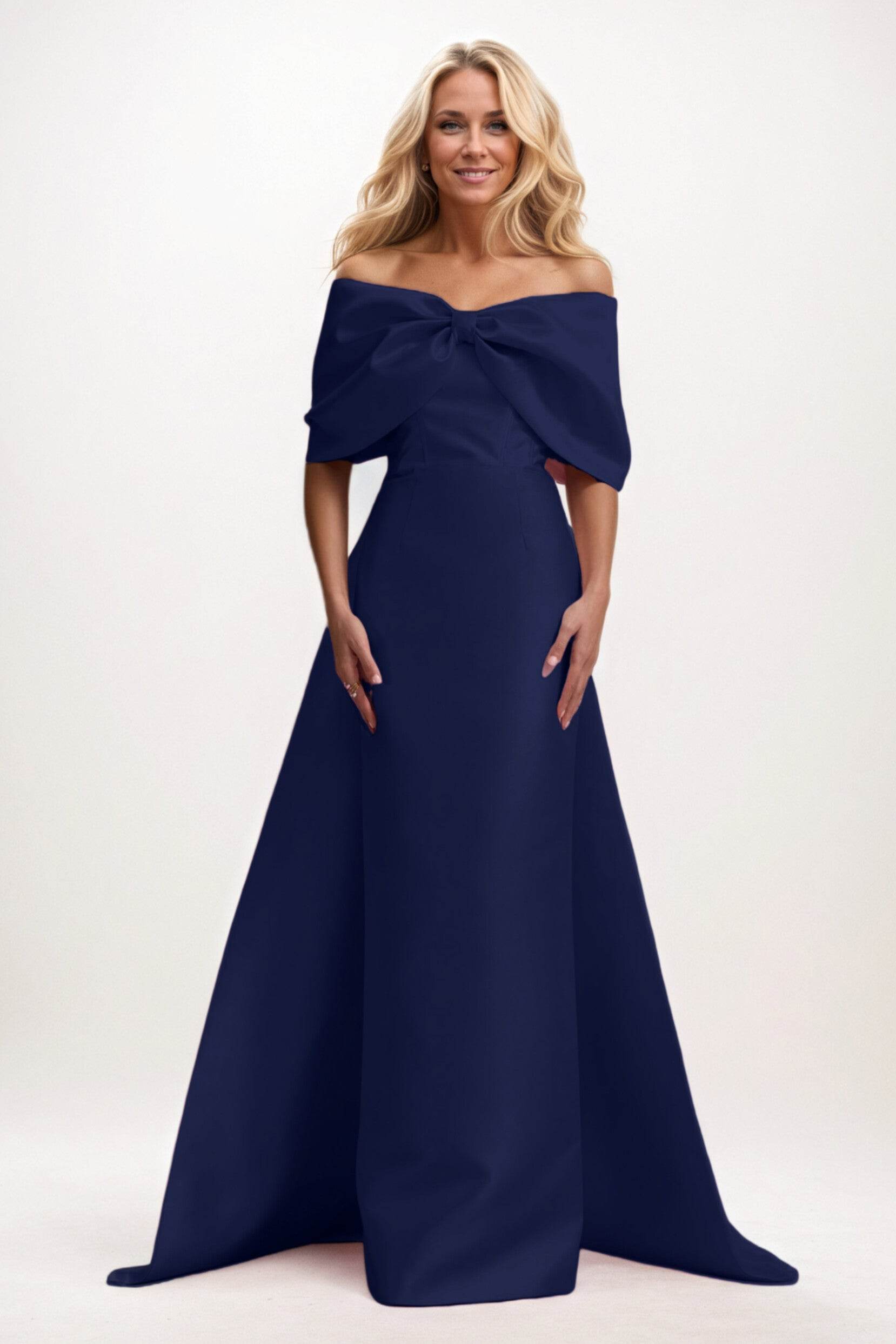 Trumpet-Mermaid Maxi Satin Mother of the Bride Dresses CM0387 - COCOMELODY