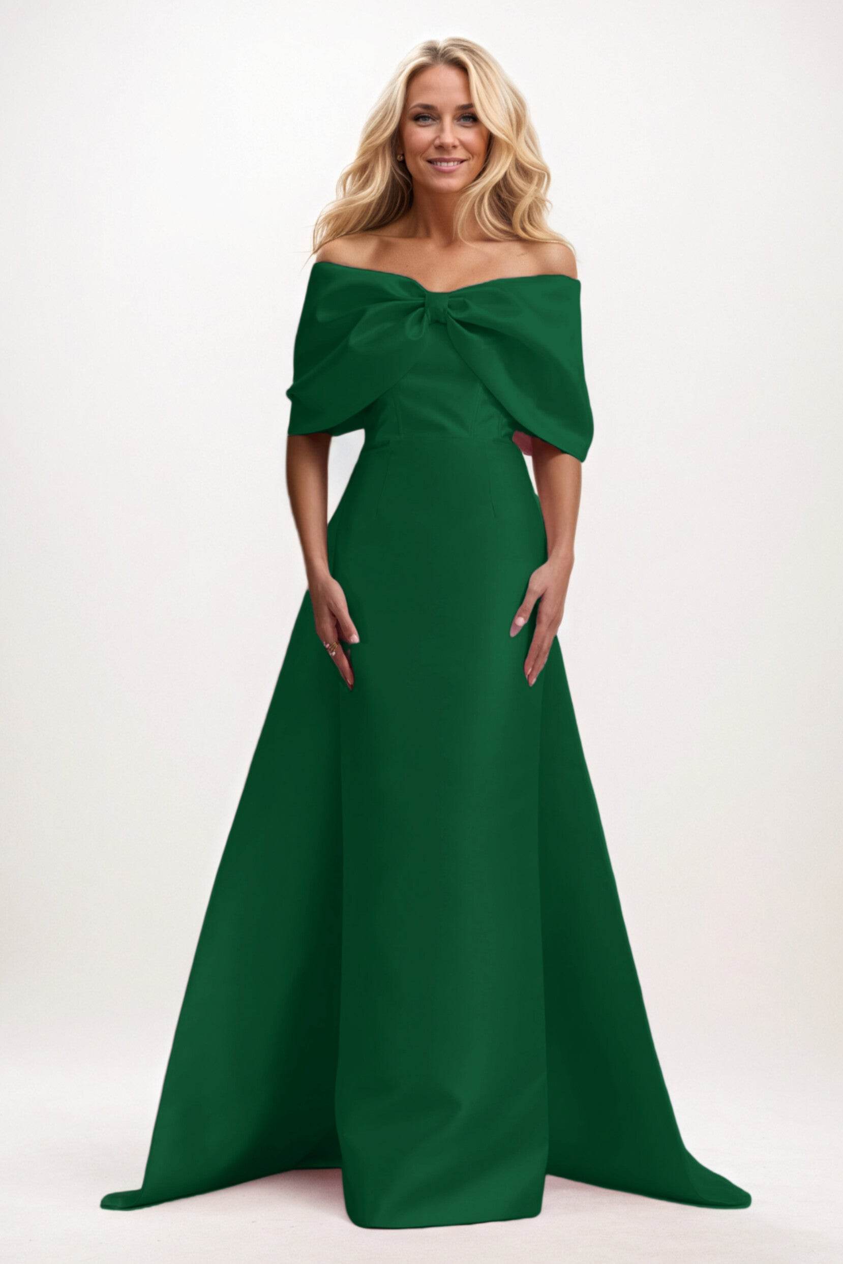 Trumpet-Mermaid Maxi Satin Mother of the Bride Dresses CM0387 - COCOMELODY