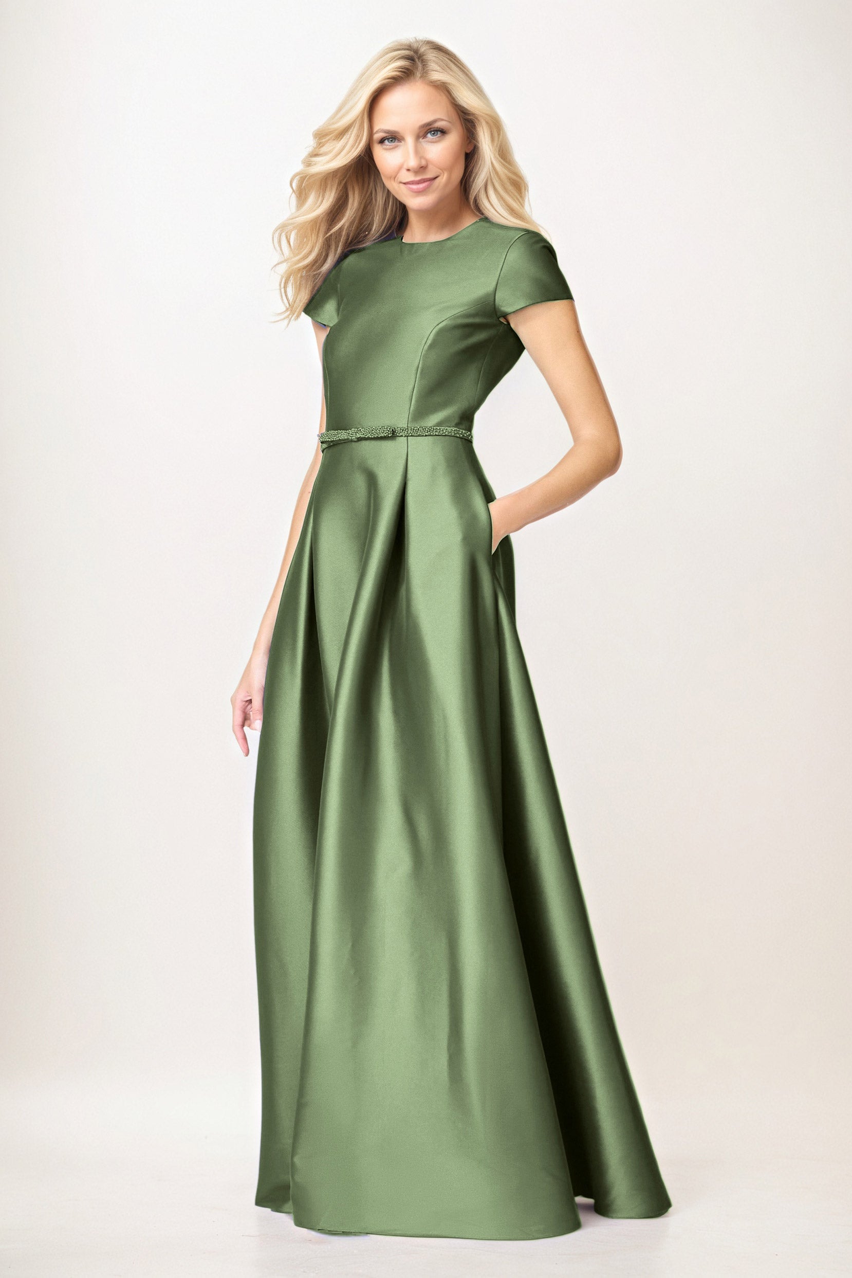 A-Line Maxi Satin Mother of the Bride Dresses CM0400