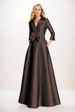 A-Line Maxi Satin Mother of the Bride Dresses CM0402 - COCOMELODY