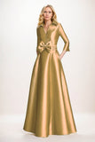 A-Line Maxi Satin Mother of the Bride Dresses CM0402 - COCOMELODY