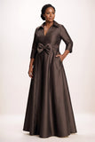 A-Line Maxi Mikado Mother of the Bride Dresses CM0402
