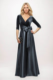 A-Line Maxi Velvet Satin Mother of the Bride Dresses CM0409 - COCOMELODY