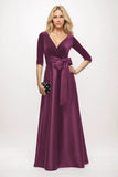 A-Line Maxi Velvet Satin Mother of the Bride Dresses CM0409 - COCOMELODY