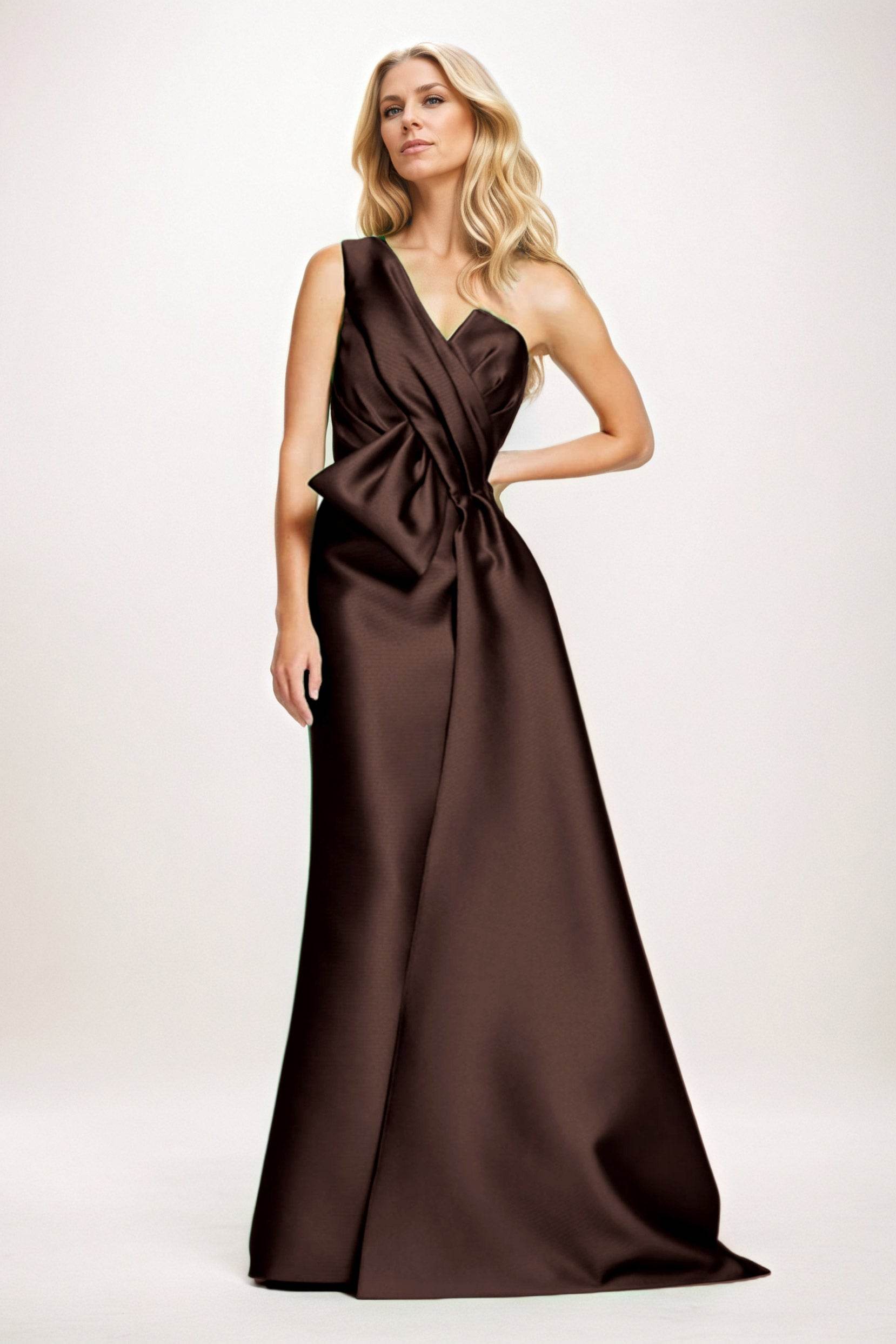 Sheath-Column Maxi Satin Mother of the Bride Dresses CM0410 - COCOMELODY