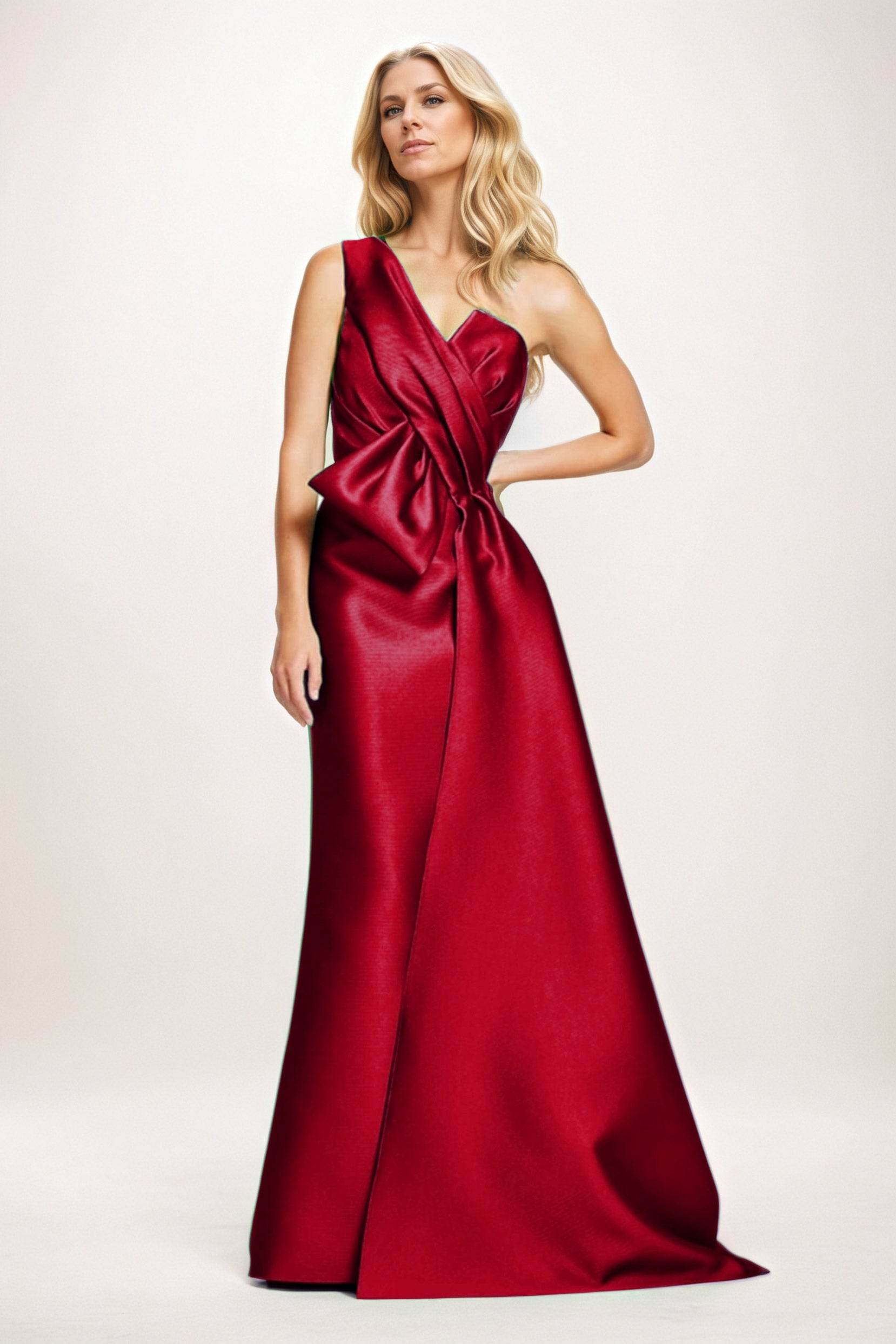Sheath-Column Maxi Satin Mother of the Bride Dresses CM0410 - COCOMELODY
