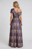 A-Line Floor Length Jacquard Mother of the Bride Dress CM0422
