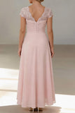 A-Line Tea Length Chiffon Mother of the Bride Dress CM0435