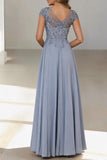 A-Line Floor Length Chiffon Mother of the Bride Dress CM0437