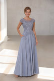 A-Line Floor Length Chiffon Mother of the Bride Dress CM0437