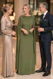 A-Line Floor Length Chiffon Mother of the Bride Dress CM0439