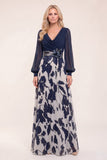 A-Line Maxi Printed Chiffon Mother of the Bride Dress CM0442