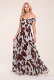 A-Line Maxi Printed Chiffon Mother of the Bride Dress CM0443